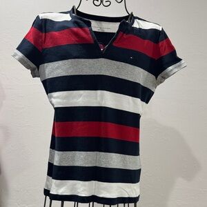 Tommy Hilfiger Red and Black Striped Tee